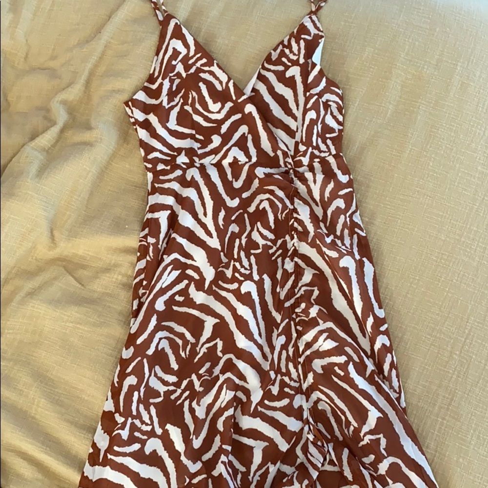 Printed Ruffle Cascading Dress